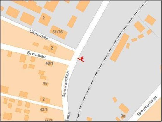 Схема рекламной плоскости по адресу Зіньківська вул. (зуп. "Полтавахолод")