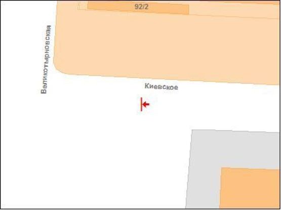 Схема рекламной плоскости по адресу К.Шосе вул., 92/2 навпроти