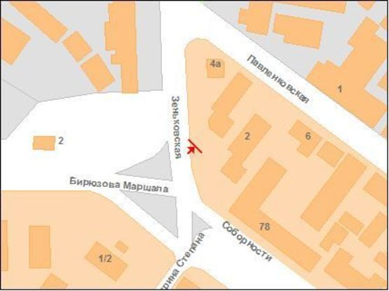 Схема рекламной плоскости по адресу Зенківська вул.,4 (ринок Зигіна)