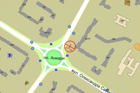 Схема рекламной плоскости по адресу Маяковского проспект, 38/10 (ост.Сабурова)