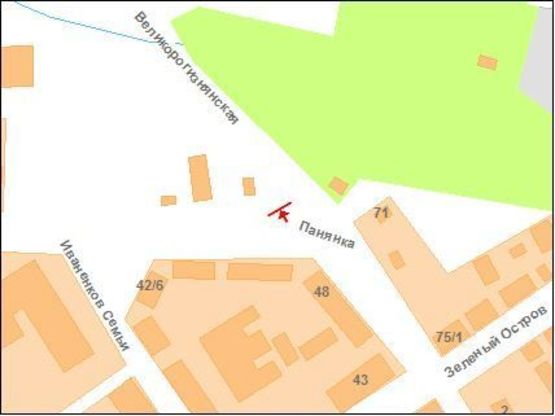 Схема рекламной плоскости по адресу Панянки вул., 46(Евродом)
