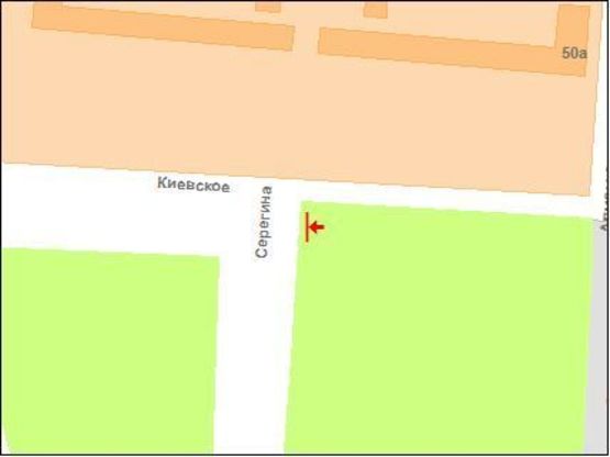 Схема рекламной плоскости по адресу К.Шосе вул. - Серьогіна вул. (на Харків)