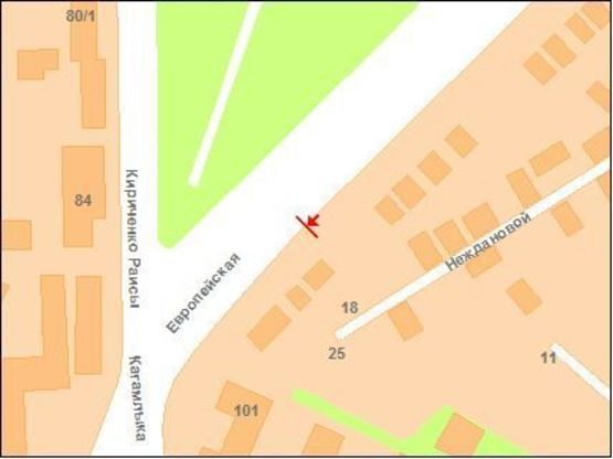 Схема рекламной плоскости по адресу Європейська вул. (Фрунзе), 93