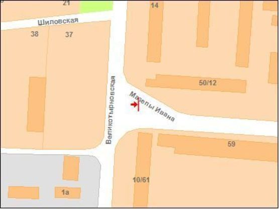 Схема рекламной плоскости по адресу І.Мазепи вул. (Калініна) 50/12(р.смуга)(Автовокзал)