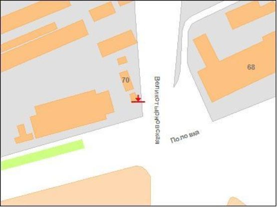 Схема рекламной плоскости по адресу Половка вул., 70