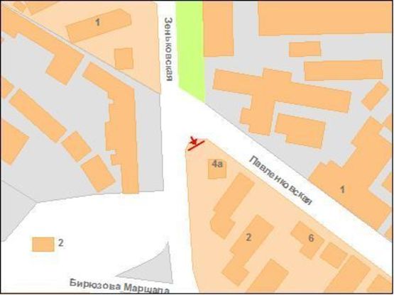 Схема рекламной плоскости по адресу Зіньківська вул.,4(Турбомех.з-д)