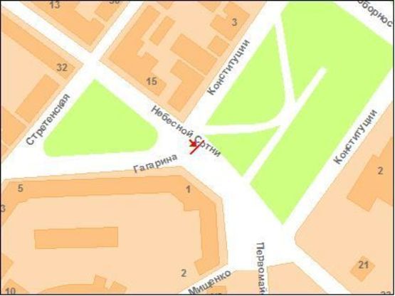 Схема рекламной плоскости по адресу Небесної Сотні вул. (Леніна) (разп.смуга) (із центру)