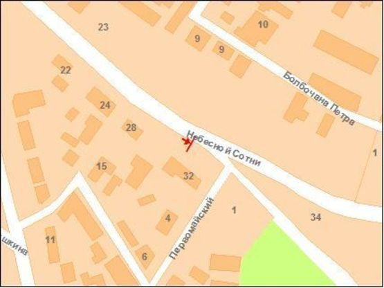 Схема рекламной плоскости по адресу Небесної Сотні вул.(Леніна), 30