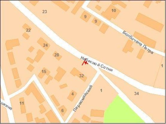 Схема рекламной плоскости по адресу Небесної Сотні вул.(Леніна), 30