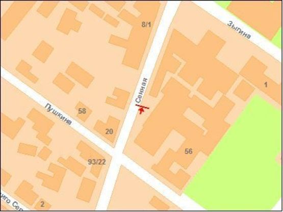 Схема рекламної площини за адресою Сінна вул.,18