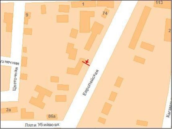 Схема рекламной плоскости по адресу Європейська вул. (Фрунзе) ,80