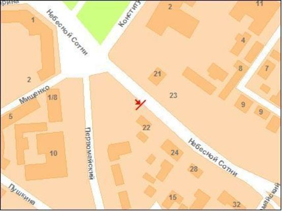 Схема рекламной плоскости по адресу Небесної Сотні вул. (Леніна), 34