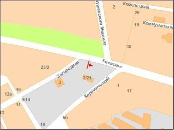 Схема рекламной плоскости по адресу К.Шосе вул. – ул.Грушевського (біля авторинку)