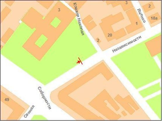 Схема рекламной плоскости по адресу Незалежності вул. - Коваля вул.