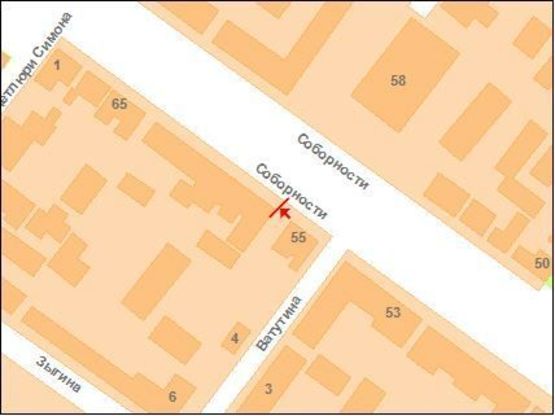 Схема рекламной плоскости по адресу Соборності вул. (Жовтнева),55