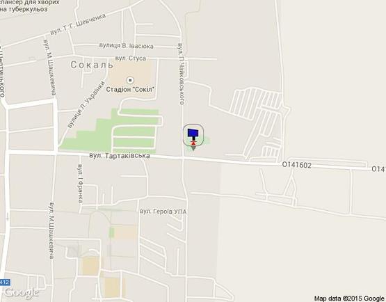 Схема рекламної площини за адресою м. Сокаль вул. Тартаківська (центральна автобусна станція зупинка всього громадського транспорту)