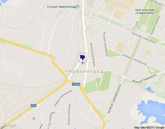 Схема рекламної площини за адресою м. Червоноград вул. Хмельницького ( Вїзд центральне дорожнє перехрестя на м. Львів Сокаль Ковель) нижній