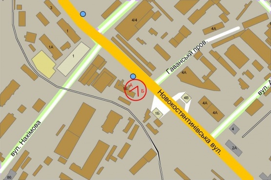 Схема рекламної площини за адресою Новоконстантиновская ул. / пер. Гаваньский