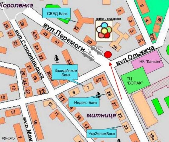 Схема рекламной плоскости по адресу Перемоги, 30