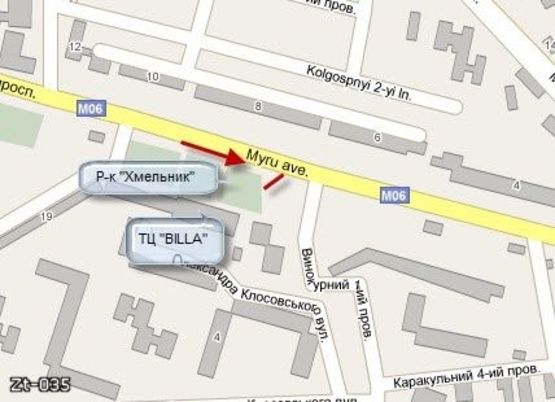 Схема рекламной плоскости по адресу Миру пр, 11, верх