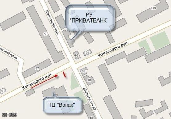 Схема рекламной плоскости по адресу Михайла Грушевського, 52