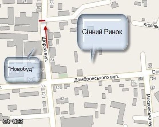 Схема рекламной плоскости по адресу Покровська, 67