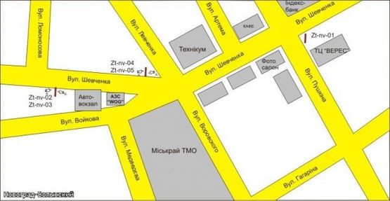 Схема рекламної площини за адресою Шевченко, 35