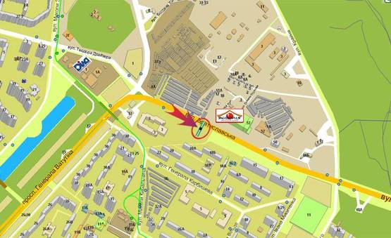 Схема рекламної площини за адресою Братиславская/ АТЛ,Эпицентр,мебельный салон Б-52 (А)