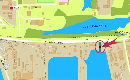 Схема рекламної площини за адресою Электриков 26  (В)