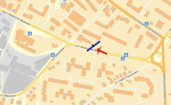 Схема рекламной плоскости по адресу ул.Живова/ Автовокзал (А)