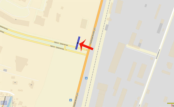 Схема рекламной плоскости по адресу Вышгород Набережная/пр-т Шевченко (в центр Вышгорода) (А) (щит на обочине)