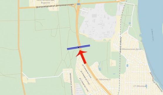 Схема рекламної площини за адресою ул Богатырская - напр.на Петривцы,Лютиж,Дымер/900 м перед поворотом на Вышгород (В) левый