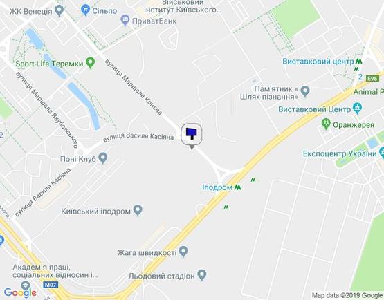 Схема рекламної площини за адресою ул.В.Касияна/жил.комплекс Эврика (В) - напр.на Теремки 2,СпортЛайф