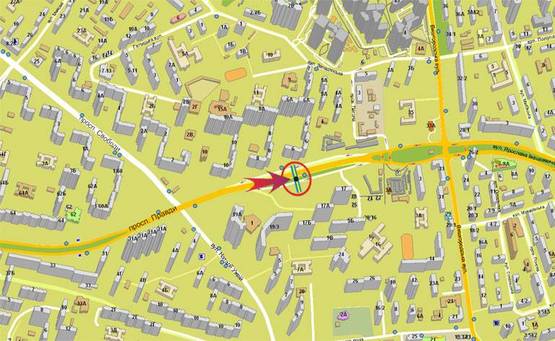 Схема рекламной плоскости по адресу Правды,17 (А)