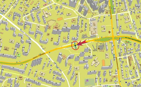 Схема рекламной плоскости по адресу Правды,17 (В)