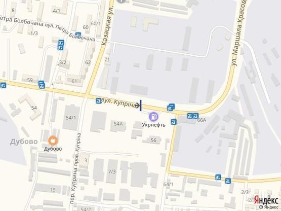 Схема рекламної площини за адресою вул. Купріна навпроти будинку 54/3