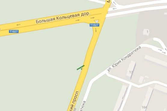 Схема рекламной плоскости по адресу Мінський просп., : Нова Кільцева дорога; №1 (110м до пересечения з Новой Кільцевої дорогой)