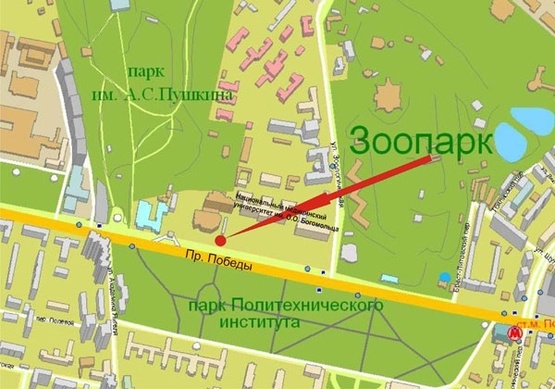 Схема рекламної площини за адресою Пр.Победы,36 (КПИ, медуниверситет)-из центра