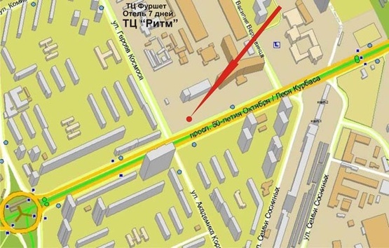 Схема рекламної площини за адресою Пр.Леся Курбаса,2/ул. Героев космоса