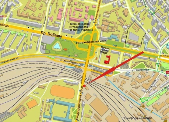 Схема рекламной плоскости по адресу Воздухофлотский пр.,1 (ст.ЦСКА)- в центр