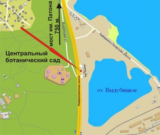 Схема рекламной плоскости по адресу Надднепрянское шоссе  (АЗС WOG)- в центр