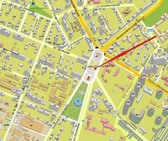 Схема рекламной плоскости по адресу Севастопольская пл. (1)