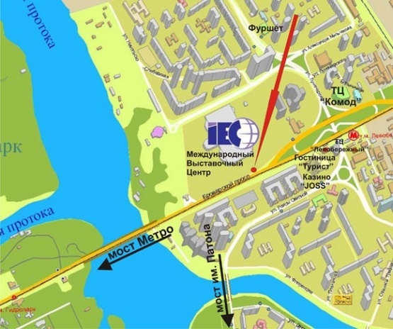 Схема рекламной плоскости по адресу Броварской пр. (Междун.Выстав.центр)-призма пл.3 - в центр