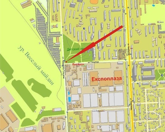 Схема рекламної площини за адресою ул.Туполева/ул.Салютная - поворот к Экспоплаза
