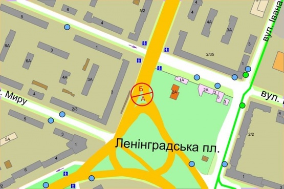 Схема рекламної площини за адресою Гагарина Юрия проспект, 3 (разделитель на Ленинградской площади)