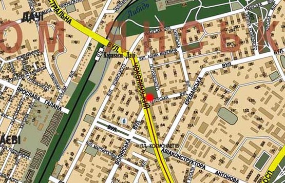 Схема рекламної площини за адресою бул.Чоколовский/ ул. Питерская (А)