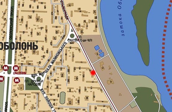 Схема рекламної площини за адресою просп. Героев Сталинграда 15-а (В)