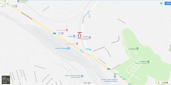 Схема рекламной плоскости по адресу вул. Омеляна Ковча рух до вул. Вінниця, місце №1