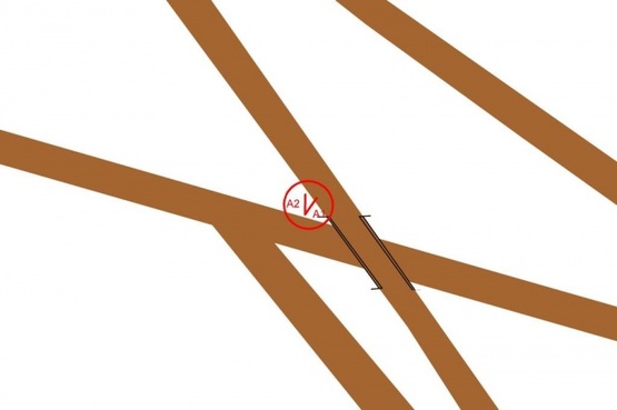 Схема рекламної площини за адресою Борисполь-2:А-(3х12);Б-(4х12) ( из  Аэропорта, слева)