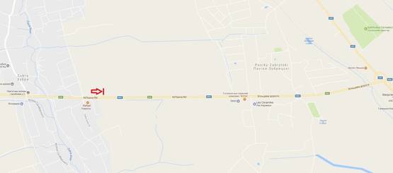 Схема рекламної площини за адресою Обїздна М-06, Київ-Чоп, біля гот. Рафаель в сторону Лео Кераміки 2 (правий)